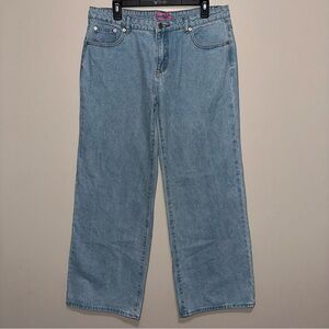 Edikted Light Blue Straight-Leg Baggy Women's Jeans 90s Y2K